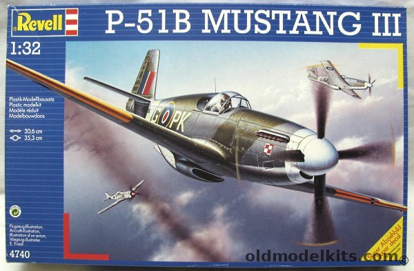 Revell 1/32 North American P-51B Mustang - RAF 316 (Polish) Sq Early 1944 / USAF 334th Sq 4th FG 8th 'Salem Representative' AF Debden-Essex England, 4740 plastic model kit